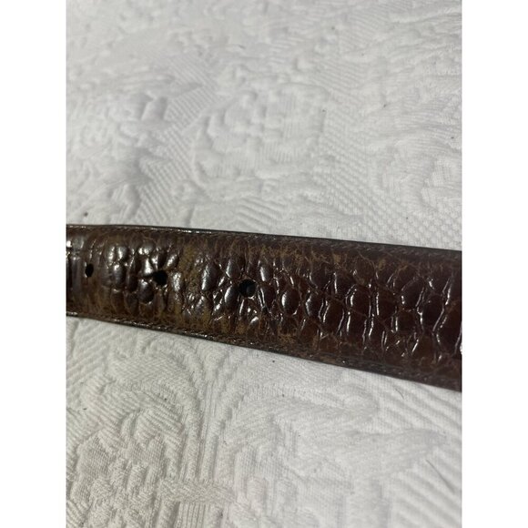 Coach Brown Leather Embossed Belt With Brass Buckle Size 32 - Picture 7 of 7